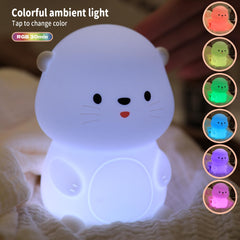Myratts Otter Night Light shows touch-dimming for customizable nursery ambience.