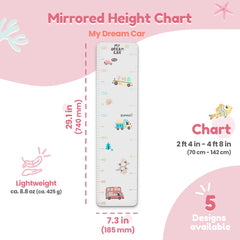 MYRO Mirror height chart with colorful designs brightens nurseries and supports milestone tracking.