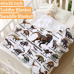 MYSTCOVER dinosaur blanket on bed demonstrates lightweight warmth for all seasons.
