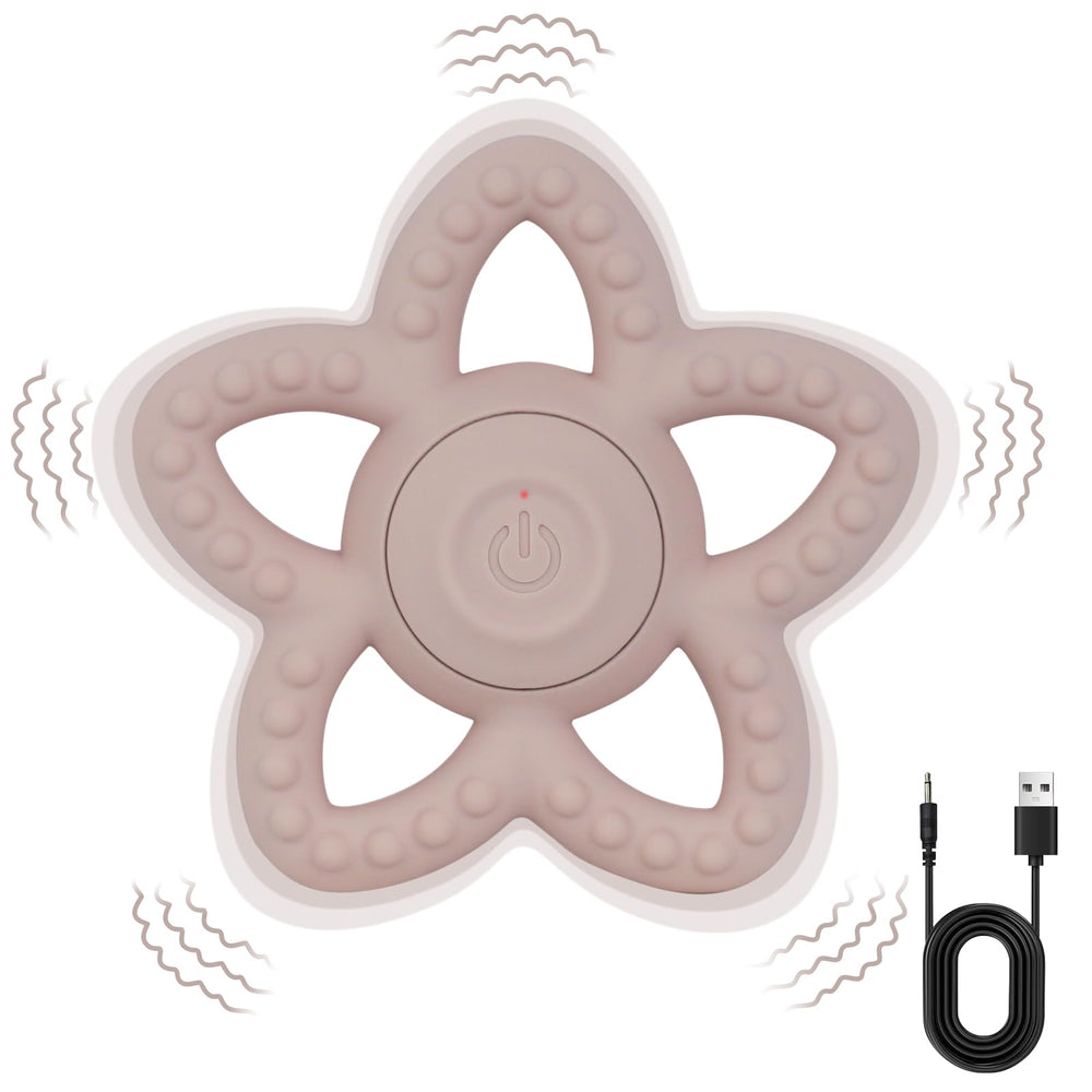Myvikcar vibrating sensory chew toy star pink soothes teething gums with gentle vibrations