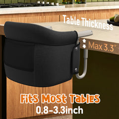 MYYOODI Hook On High Chair features a removable seat cover for easy cleaning.
