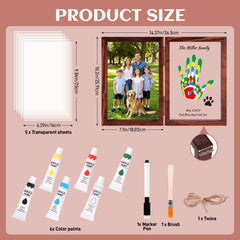 Nabance family handprint kit wooden frame presents sturdy display for wall or shelf.