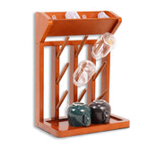 Nabytok vertical rubber wood stand with nine hooks for bottles