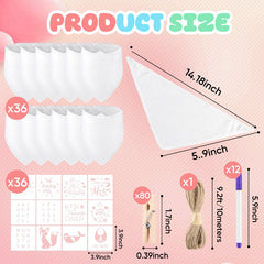 NACHLYNN 36 blank bibs ideal for personalized designs at events