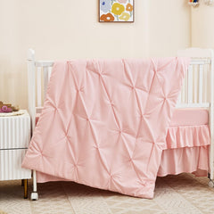 NacoMoco pink crib sheet highlights smooth texture and easy care