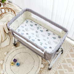 NacoMoco soft gray solid bassinet sheets coordinate easily and wash well.