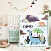NacoMoco dinosaur crib comforter for gentle warmth and breathable sleep