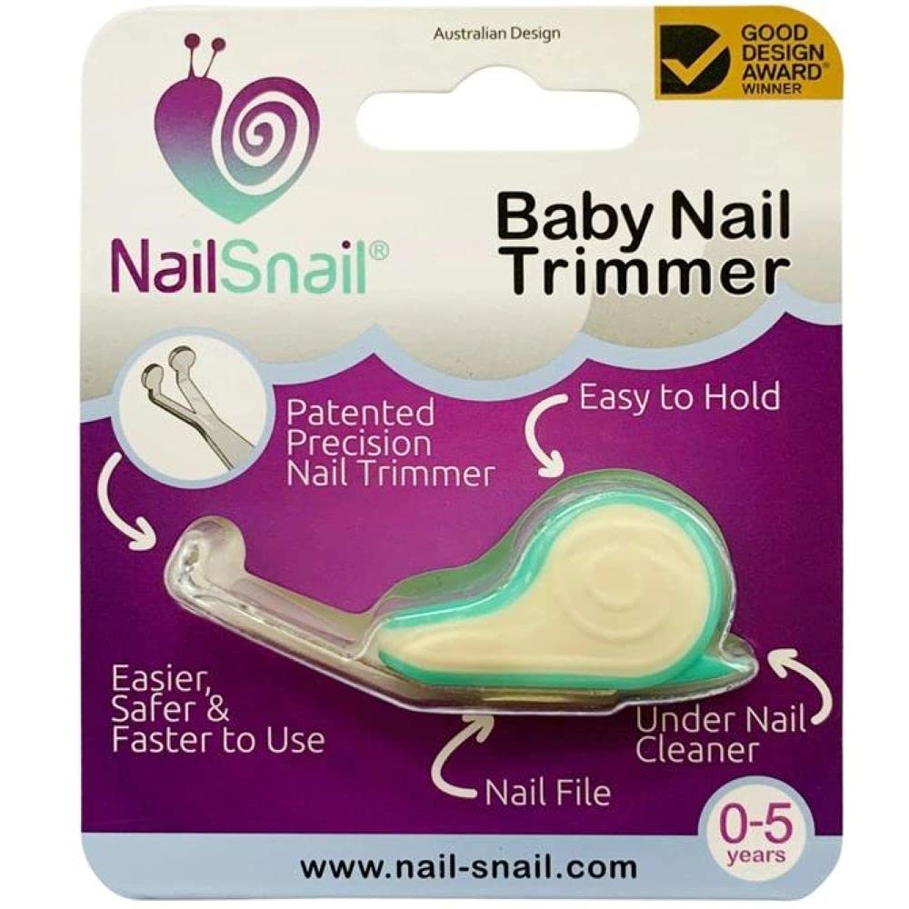 Nail Snail baby nail trimmer with ergonomic snail-shaped handle for precise trimming