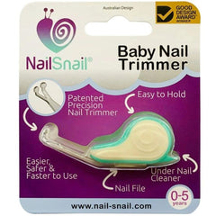 Nail Snail baby nail trimmer with ergonomic snail-shaped handle for precise trimming