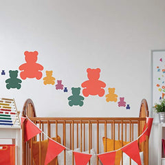 Nakleo teddy bear stencil 14x14 template for scalable nursery wall art