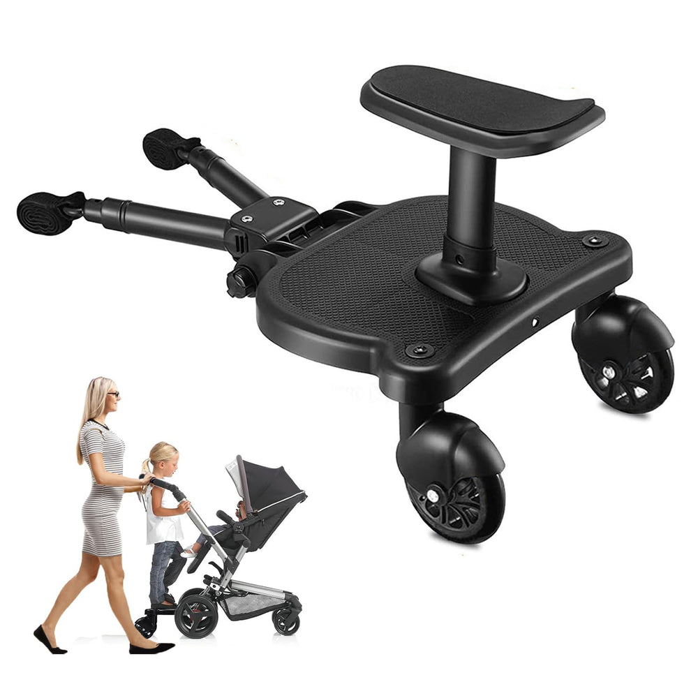 Naniruok universal stroller board with detachable seat attached for flexible two-child outings.