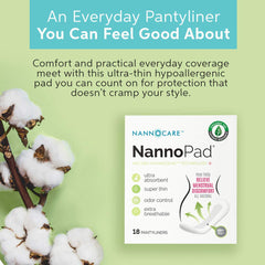 NannoPad organic cotton pantyliner close-up highlights soft texture for comfortable wear.