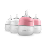 Nanobébé Flexy 5oz bottle with non-collapsing nipple for a smooth latch.