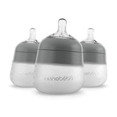 Nanobebe Flexy bottle with anti-colic nipple supporting a natural latch