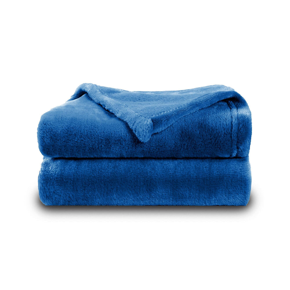 NANPIPER baby blanket turquoise blue reversible plush for year-round comfort.