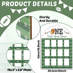 Naozinebi one year down photo frame showcases 12 months in a football-themed keepsake.