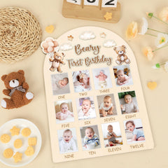 Naozinebi wooden baby photo board shows durable keepsake quality