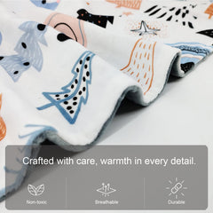 NapCure fox-printed baby blanket back dotted backing for soothing snuggles