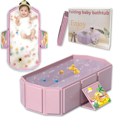 Naruning baby foldable bath tub pink, comfortable for infants and growing toddlers.
