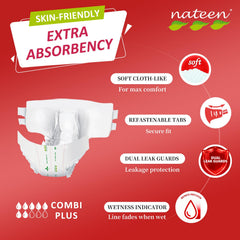 Nateen Combi Plus breathable cloth-like cover supports airflow and skin comfort.