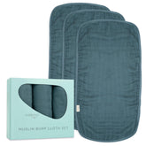 Natemia burp cloths oversized 21x11 draped over shoulder to catch spit-up