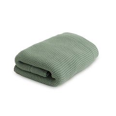 Natemia organic cotton knitted baby blanket showing soft texture for delicate skin.