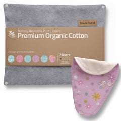 Natissy EcoComfort panty liner closeup shows breathable organic cotton for daily freshness.