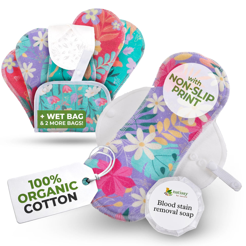 Natissy non-slip pattern pads stay put for discreet daily wear.