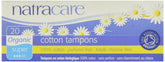 Natracare 2000 organic cotton tampon non-applicator for gentle everyday protection.