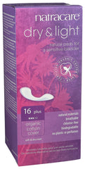 Natracare pad with organic cotton layer visible, ensuring breathable comfort