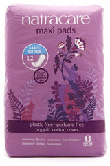 Natracare maxi pad without wings demonstrates discreet, natural protection