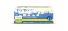 Natracare non-applicator tampons regular front view in box