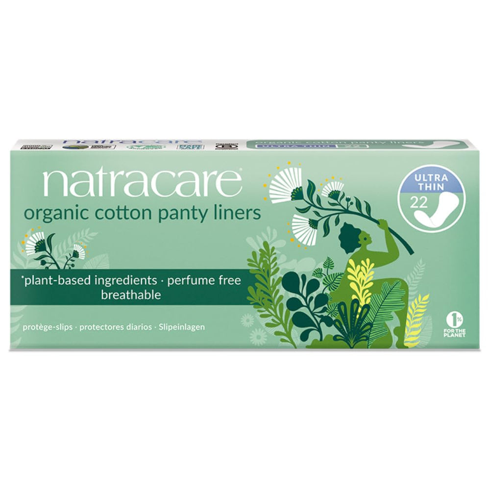 Natracare Organic Cotton Ultra Thin Liner pack with discreet protection.