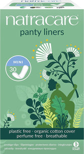 Natracare panty liners mini pack cover features organic cotton for breathable daily wear