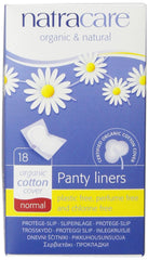 Natracare panty liners with organic cotton cover for breathable comfort.