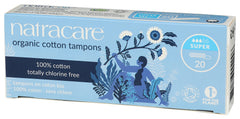 Natracare chlorine-free tampon emphasizes chemical-free use.