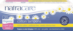 Natracare Organic Cotton Tampon Super Plus packaging showing eco-friendly materials.