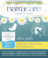 Natracare Ultra Sup Wings pad discreet slim profile for daily comfort.