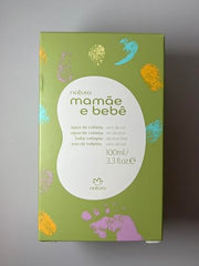 Natura Mom & Baby Cologne bottle highlights the alcohol-free formula for daily safety.