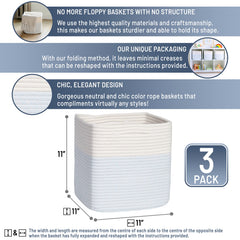 NaturalCozy 11-inch basket open-top on shelf for organization.