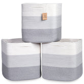 NaturalCozy 13in cube basket folding method for easy reshaping and storage.