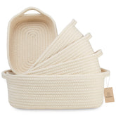 NaturalCozy 5-piece rectangle baskets set for versatile home organization