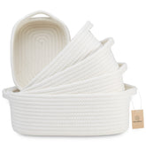 NaturalCozy 5pc rectangle basket set packaging demonstrates sturdy, squish-free shipping.