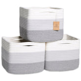 NaturalCozy 9x9x7 cotton rope storage cubes folding method showing crease-free structure