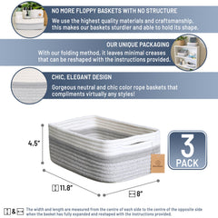 NaturalCozy rope basket folding method demonstrated for easy shaping
