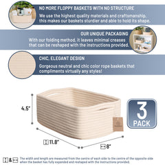 NaturalCozy cotton rope bin close-up weave highlighting sturdy construction