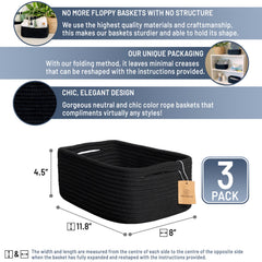 NaturalCozy cotton rope basket closeup stitching highlights durable reinforced seams.