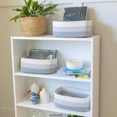 NaturalCozy cotton rope weave bin offers durable, safe storage