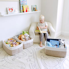 NaturalCozy rope bin with folding design maintains its shape