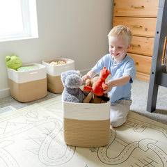 NaturalCozy hidden reinforced handles support heavy loads.
